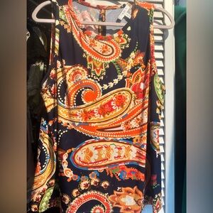 Josephine Chaus Colorful Paisley Sleeveless Top XL